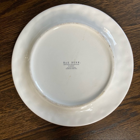 Rae Dunn 11 Inch “chow” Dinner / Salad Plate White - Picture 3 of 5